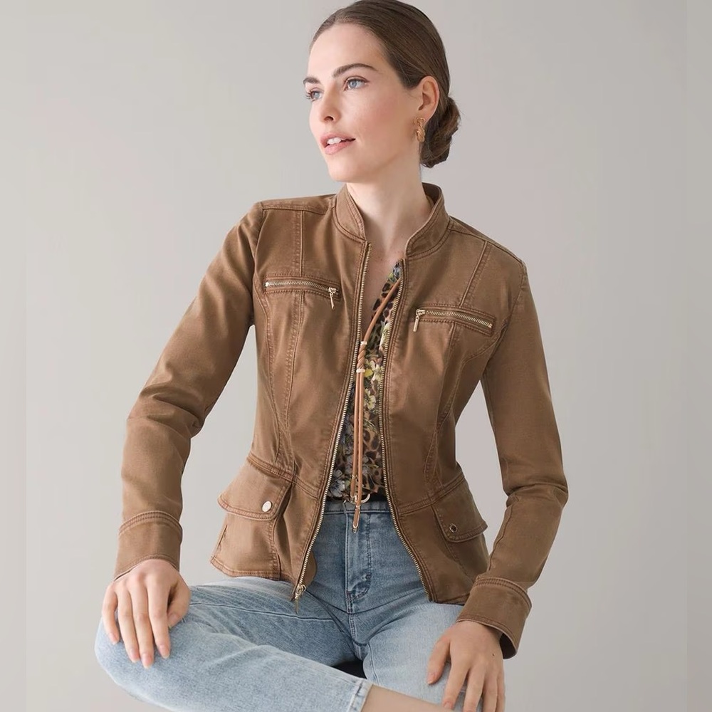WHBM Peplum Moto Jacket